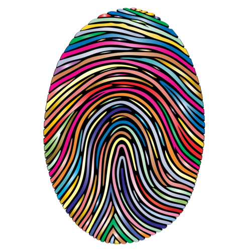 Bunter Fingerabdruck