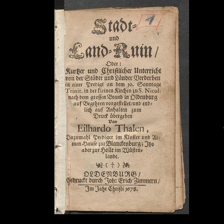 Titelseite von Thalen, "Stadt- und Land-Ruin"