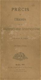 Lehrbuch von Helene Lange für den Unterricht in französischer Literaturgeschichte