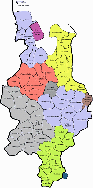 Umrisskarte von Nordwest-Niedersachsen