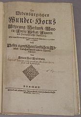 Foto vom Titelblatt von "Winkelmann, Johann Just: Des Oldenburgischen Wunder-Horns Ursprung"