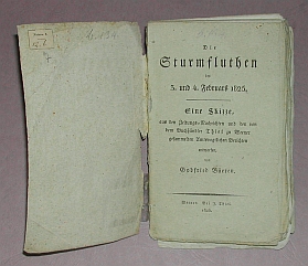 Foto vom Titelblatt von "Büeren, Godfried: Die Sturmfluthen des 3. und 4. Februars 1825"