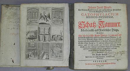 Foto vom Titelblatt von "Woyt, Johann Jacob: Gazophylacium medico-physicum"