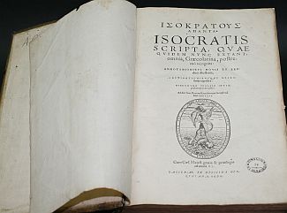 Titelseite von "Isocratis scripta..."