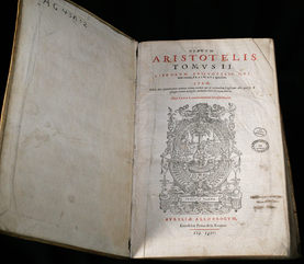 Foto vom Buchdeckel, Innenseite von "Aristoteles: Ta sozomena"