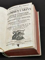 Foto vom Titelblatt von "Brummer, Friedrich: Commentarius ad legem Cinciam, de salariis advocatorum"