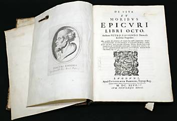 Foto vom Titelblatt von "Gassendi, Pierre: De Vita et moribus Epicuri libri octo"