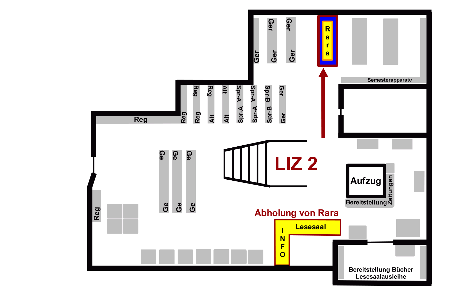 LIZ - Lern- und Informationszentrum Ebene 2, Rara-Arbeitsplatz