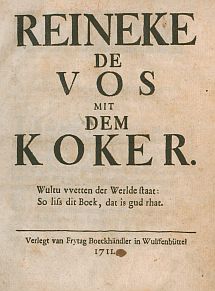 Abbildung von 'Friedrich August Hackmann: Reineke de vos mit dem Koker' (Wolfenbüttel 1711)