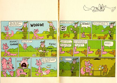 Abbildung der niederländische Ausgabe 'Jos de Vos' des deutschen, antiautoritären Comic Jux-Fuchs (1974) von Jan Schniebel