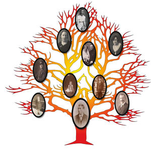 Familienstammbaum mit Bildern (Foto: Oldenburgische Gesellschaft für Familienkunde